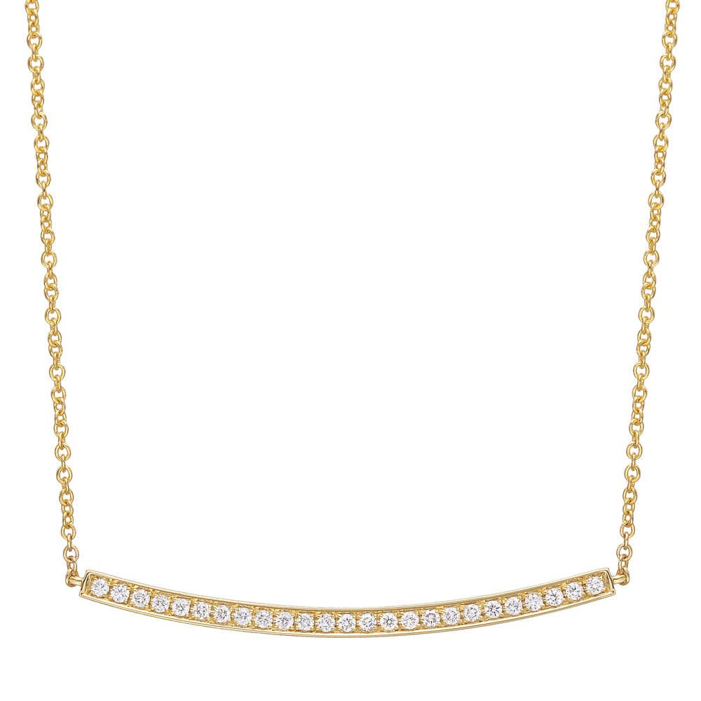 yellow gold diamond bar pendant